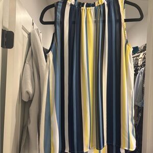 LOF Multicolor Striped Sleeveless Blouse